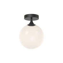 ALORA  FM505108MBOP - Nouveau 8-in Matte Black/Opal Matte Glass 1 Light Flush Mount