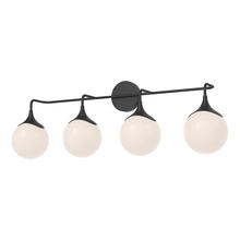 ALORA  VL505136MBOP - Nouveau 35-in Matte Black/Opal Matte Glass 4 Lights Vanity