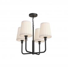 Alora Lighting CH628423MBOP - Plisse 23-in Matte Black/Opal Matte Glass 4 Lights Chandeliers