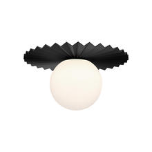 ALORA  FM501212MBOP - Plume 12-in Matte Black/Opal Matte Glass 1 Light Flush Mount