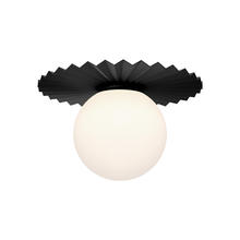 ALORA  FM501214MBOP - Plume 14-in Matte Black/Opal Matte Glass 1 Light Flush Mount