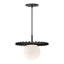 ALORA  PD501212MBOP - Plume 12-in Matte Black/Opal Matte Glass 1 Light Pendant