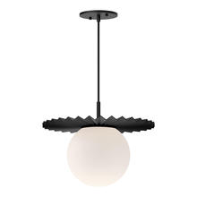 ALORA  PD501214MBOP - Plume 14-in Matte Black/Opal Matte Glass 1 Light Pendant