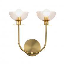 ALORA  WV515212BGCL - Sylvia 12-in Brushed Gold/Clear Glass 2 Lights Wall Vanity