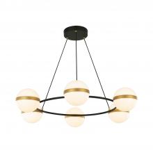 ALORA  CH302006MBBG - Tagliato 36-in Matte Black/Brushed Gold LED Chandeliers