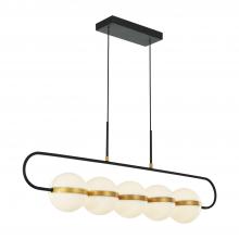 ALORA  LP302005MBBG - Tagliato 5 Head Matte Black/Brushed Gold LED Linear Pendant