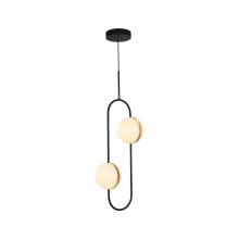 ALORA  PD302002MBBG - Tagliato 2 Head Matte Black/Brushed Gold LED Pendant