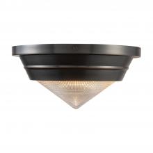 ALORA  FM348010UBPG - Willard 10-in Urban Bronze/Prismatic Glass 1 Light Flush Mount