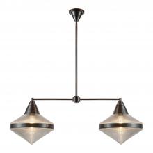 ALORA  LP348241UBPG - Willard 41-in Urban Bronze/Prismatic Glass 2 Lights Linear Pendant