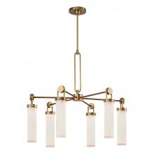 ALORA  CH355632VBGO - Wynwood 32-in Vintage Brass/Glossy Opal 6 Lights Chandeliers