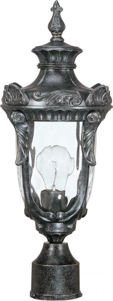 Dunmore; 1 Light; Mid-Size Post Lantern with Clear Water Glass