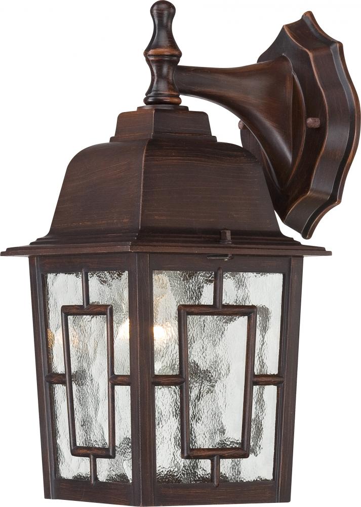 Banyan - 1 Light 12" Wall Lantern with Clear Water Glass - Rustic Bronze Finish