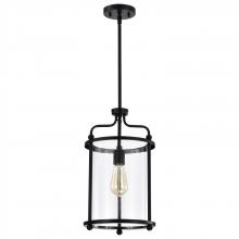 Nuvo 60/7945 - Yorktown 1 Light Pendant; Matte Black Finish; Clear Glass