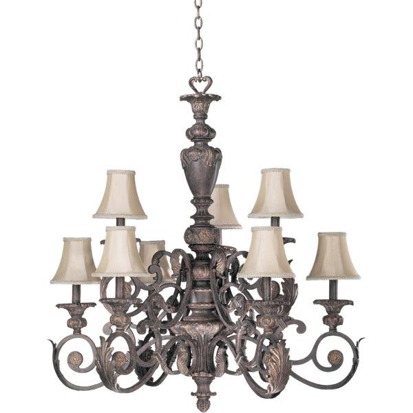 Nine Light Florentine Gilt Up Chandelier