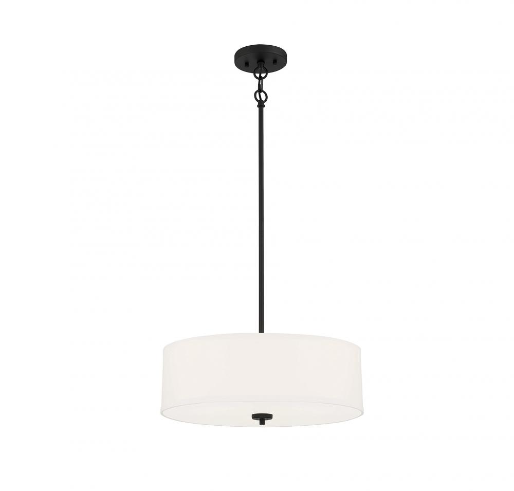 3-Light Pendant in Matte Black