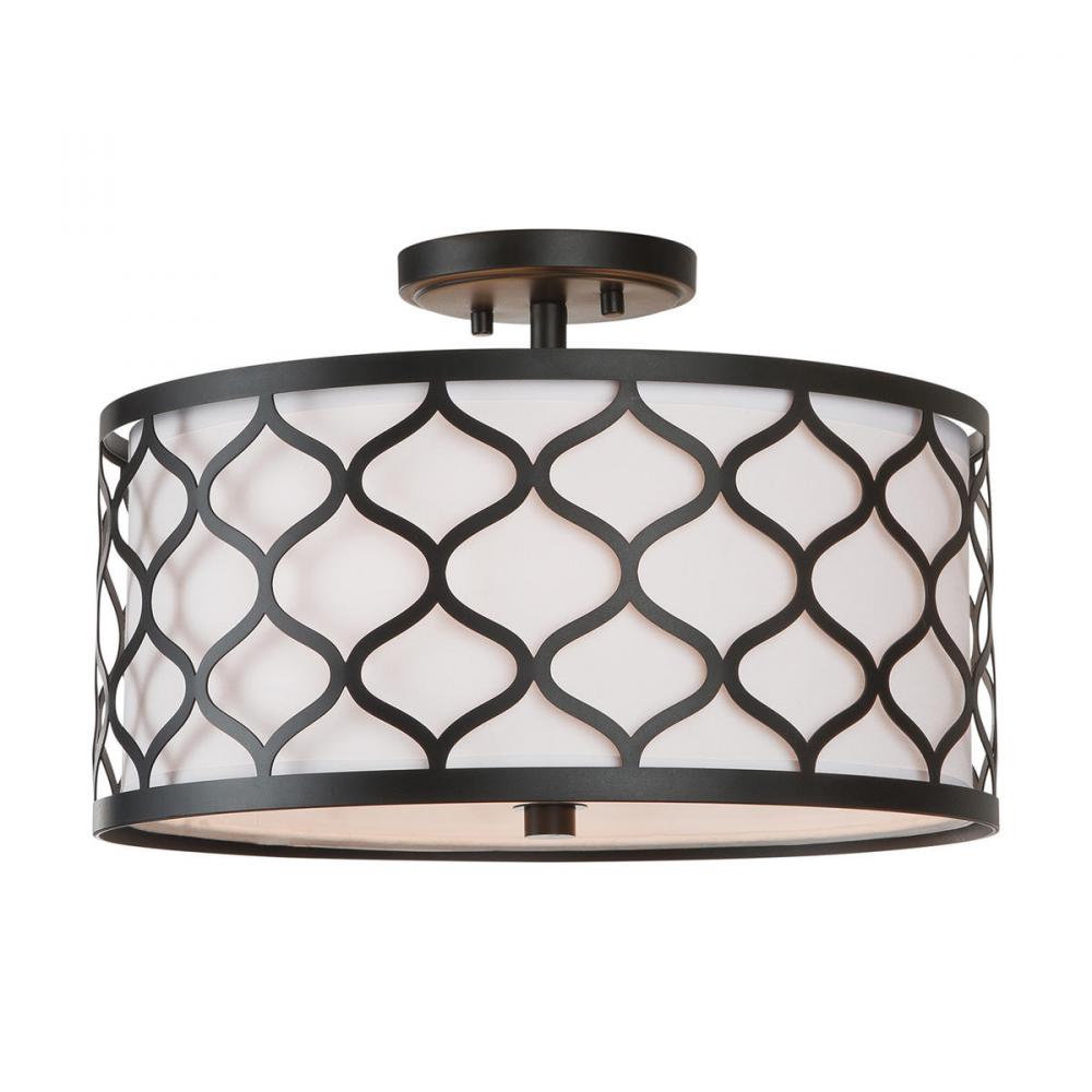 3-Light Drum Semi-Flush Mount