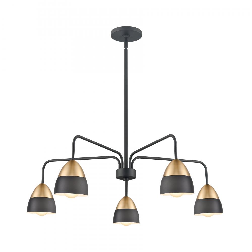 Milla 32'' Wide 5-Light Chandelier - Charcoal Black