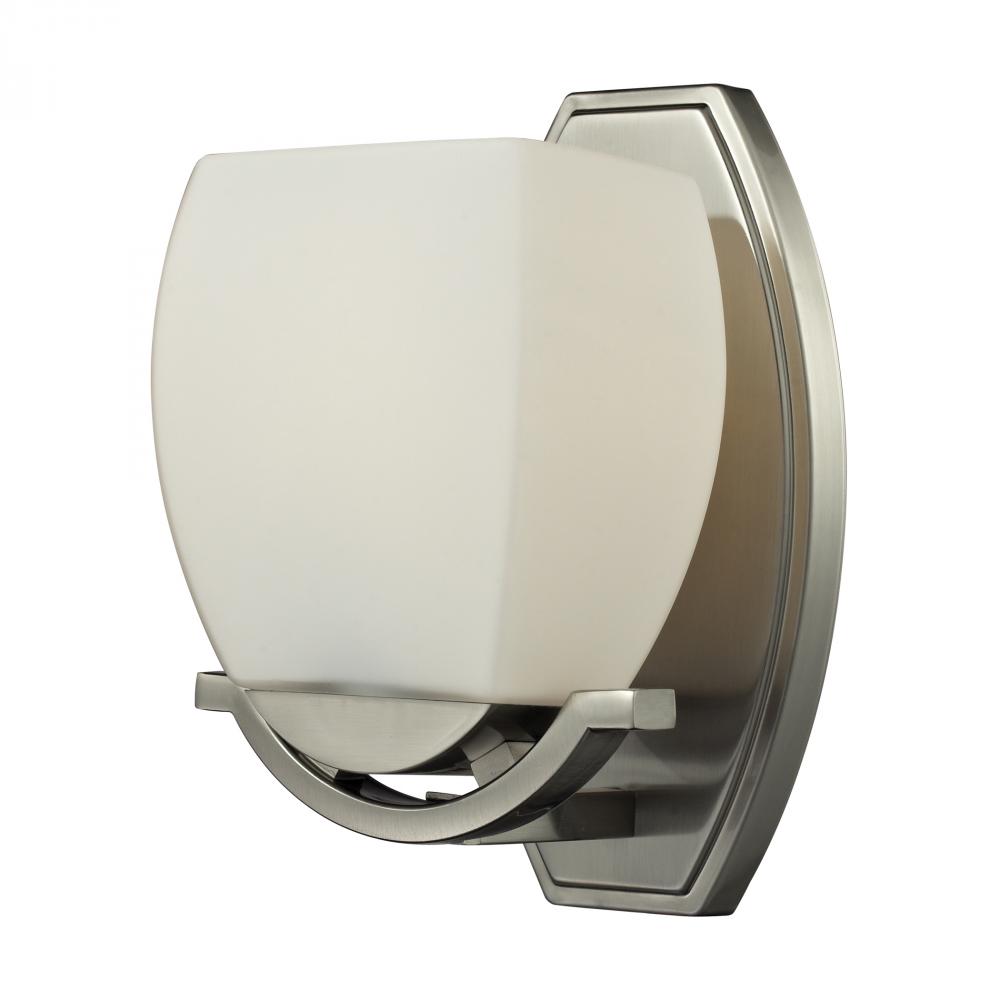 One Light Satin Nickel Bathroom Sconce