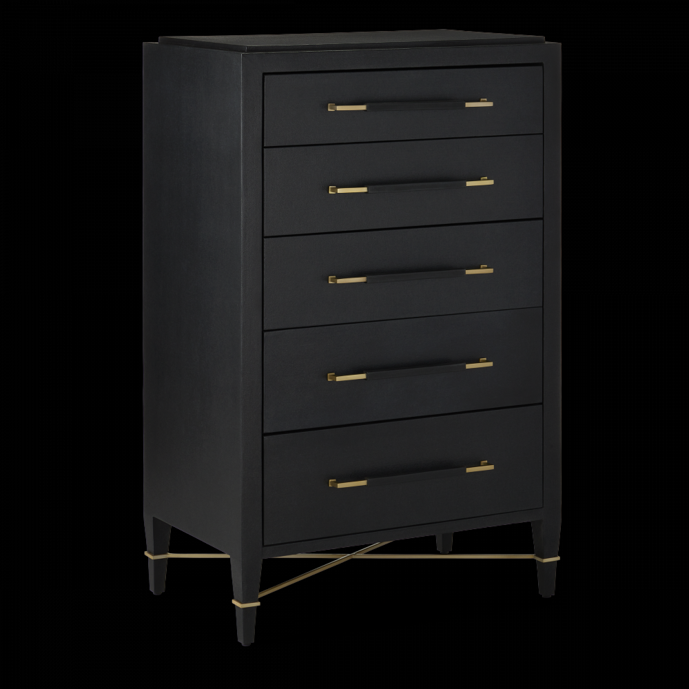 Verona Black Five-Drawer Chest