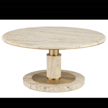 Currey 4000-0184 - Miles Travertine Cocktail Tabl